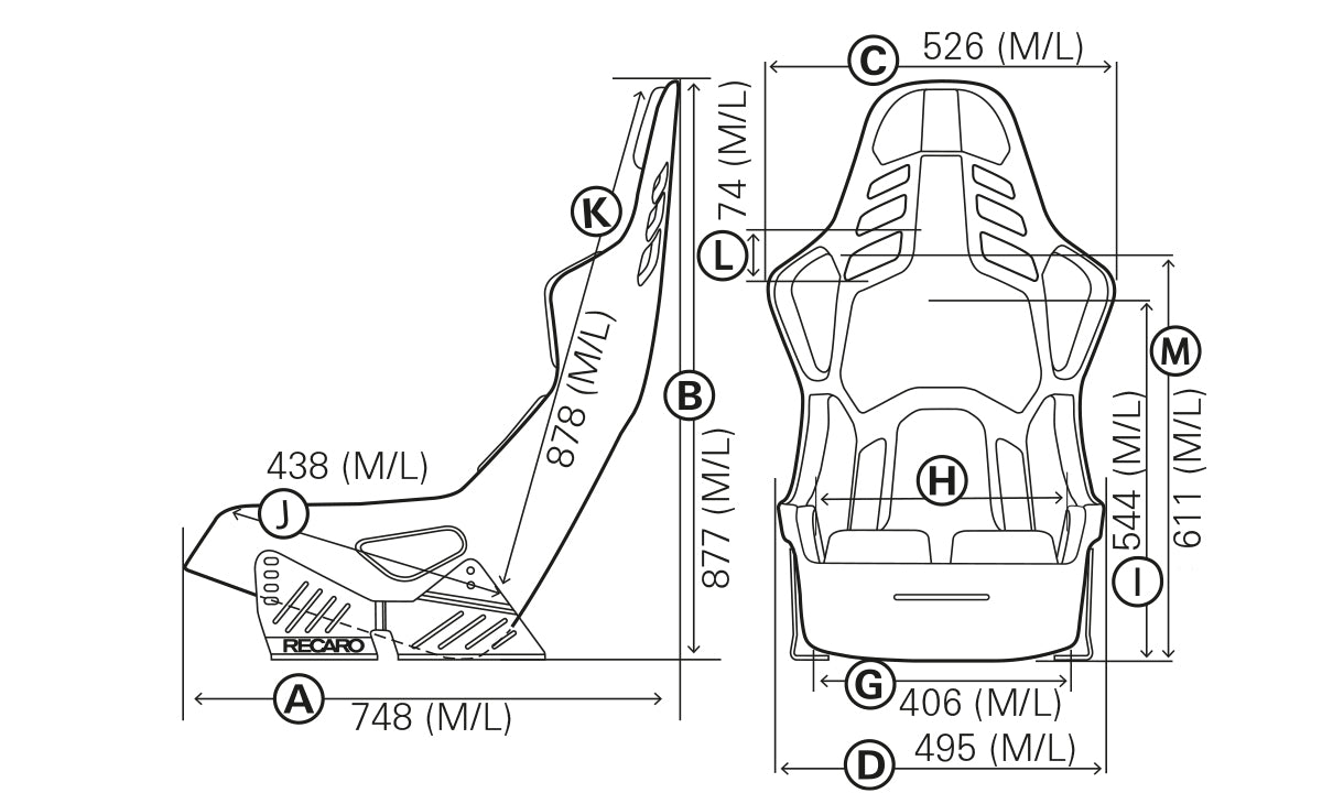 RECARO PODIUM CF SEAT R8/Huracan